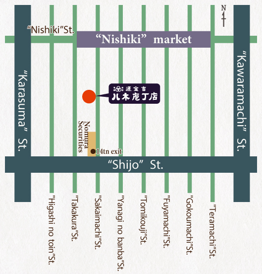 八木庖丁店の地図